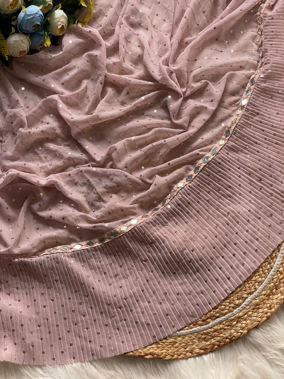 Sequins Crush Pleated Saree
