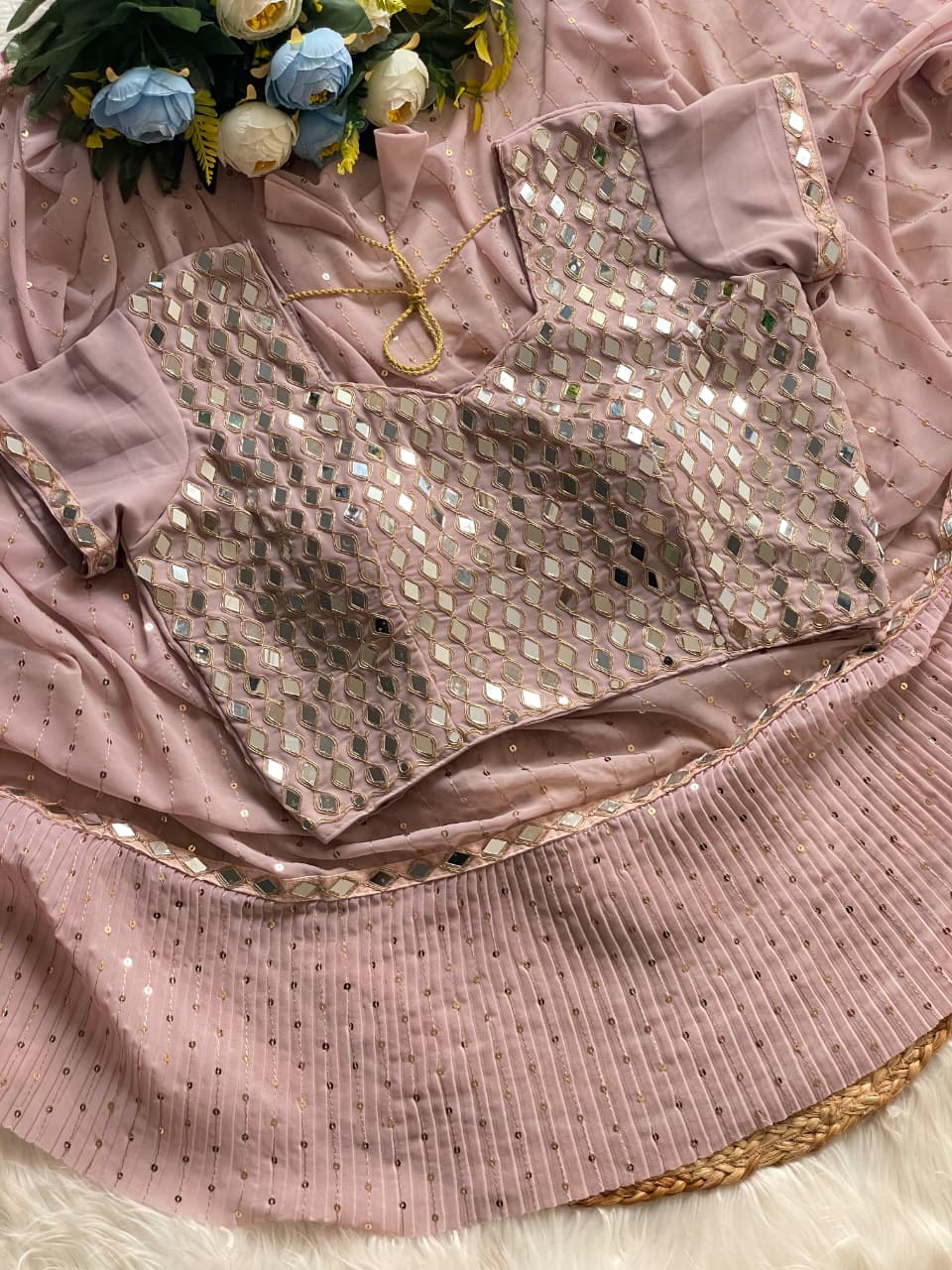 Sequins Crush Pleated Saree