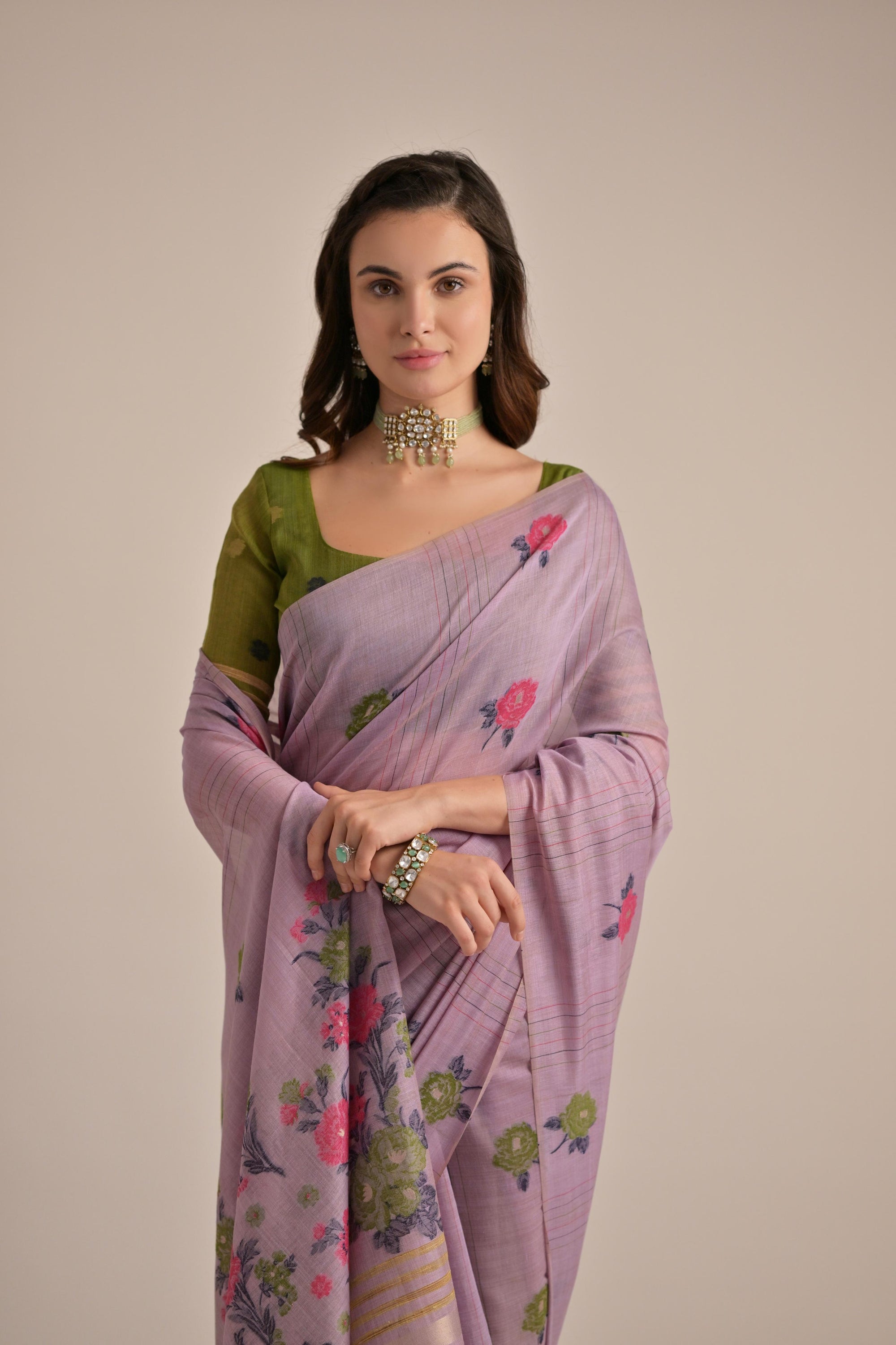 Muga Cotton Saree with Traditional Motifs