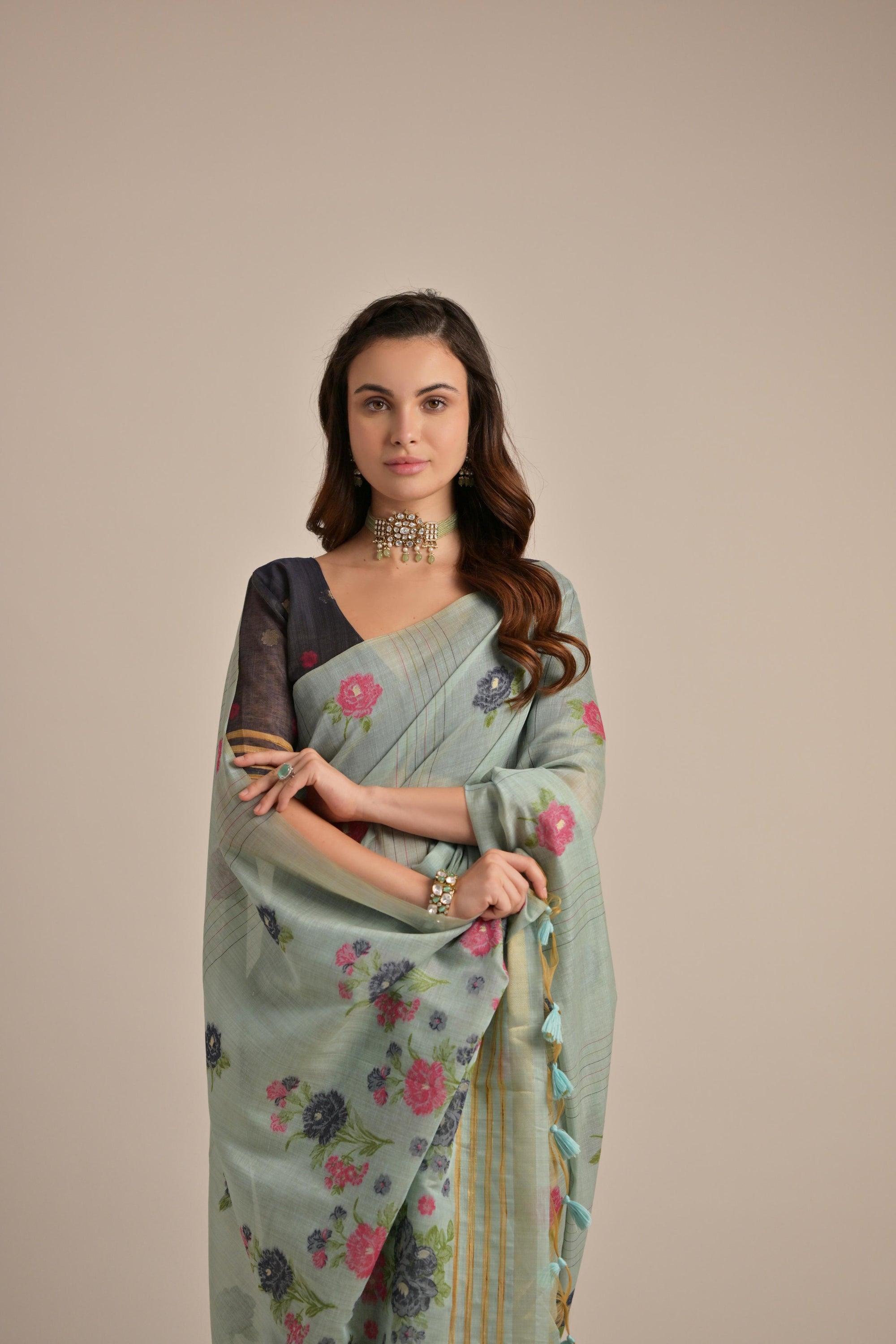 Muga Cotton Saree with Traditional Motifs