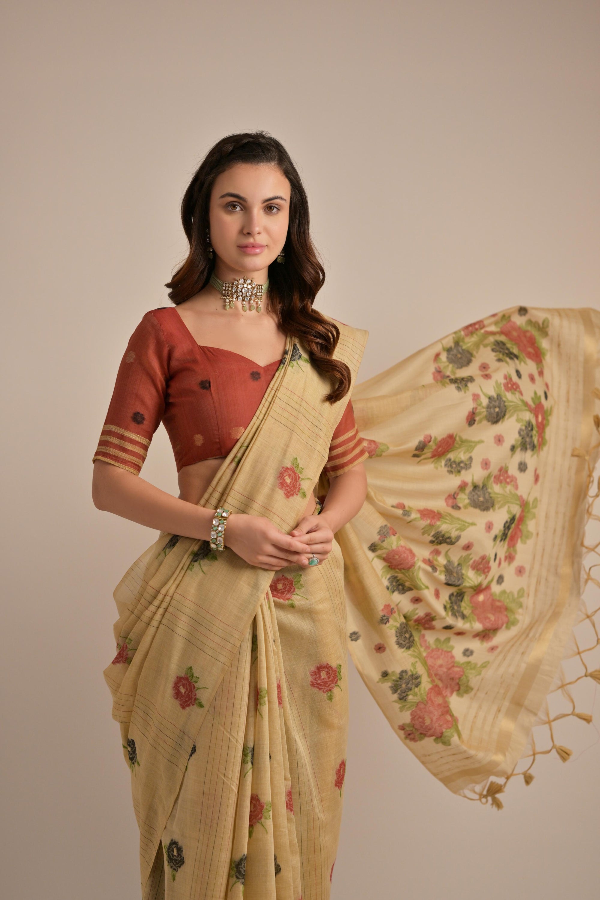 Muga Cotton Saree with Traditional Motifs