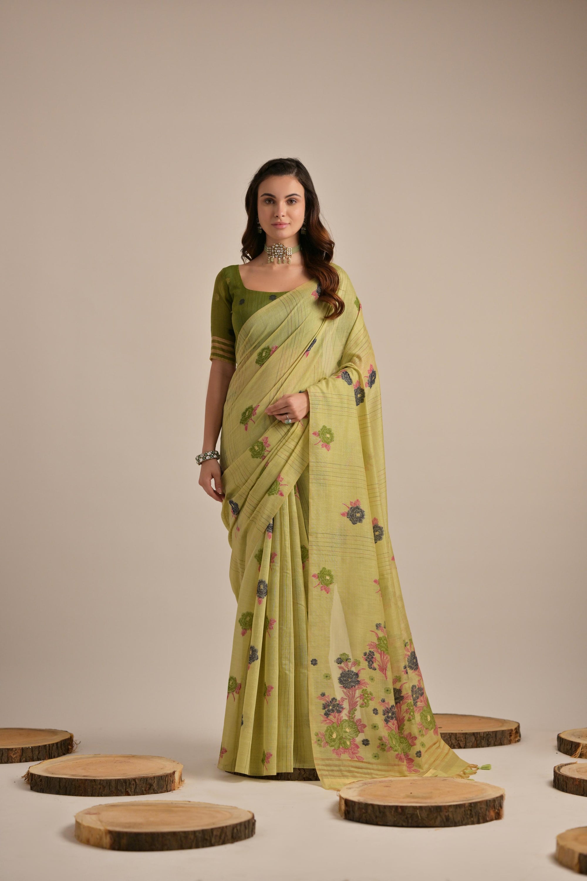 Muga Cotton Saree with Traditional Motifs
