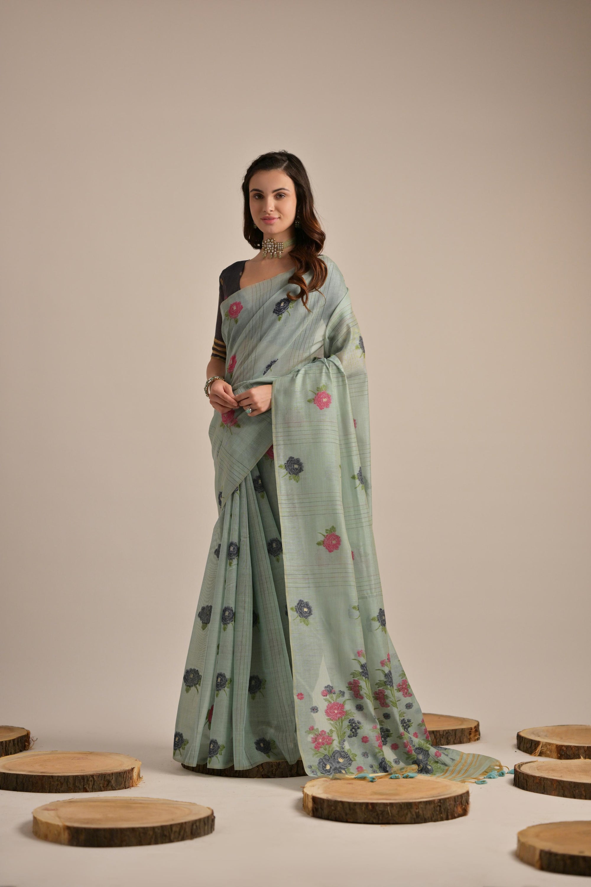 Muga Cotton Saree with Traditional Motifs