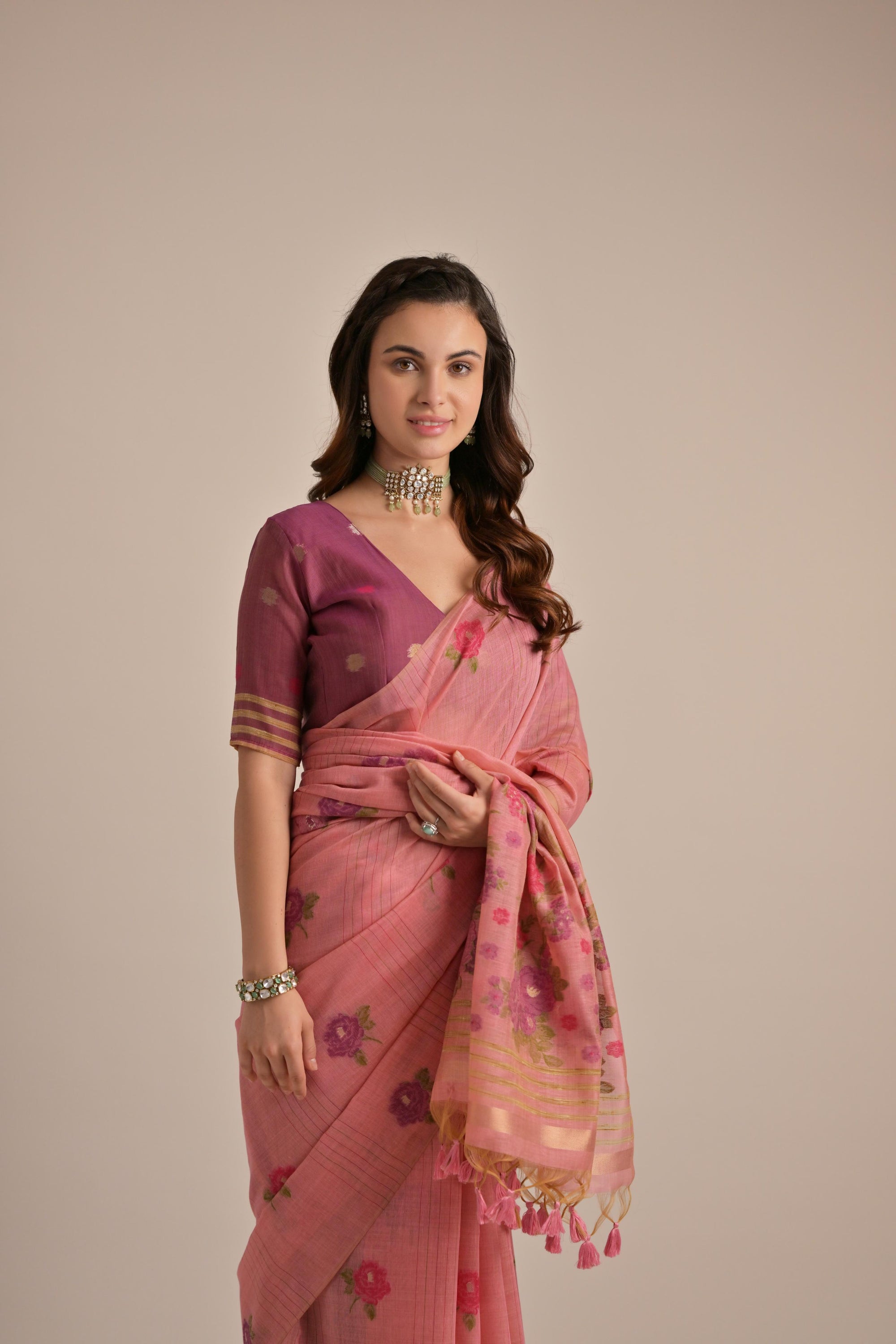 Muga Cotton Saree with Traditional Motifs