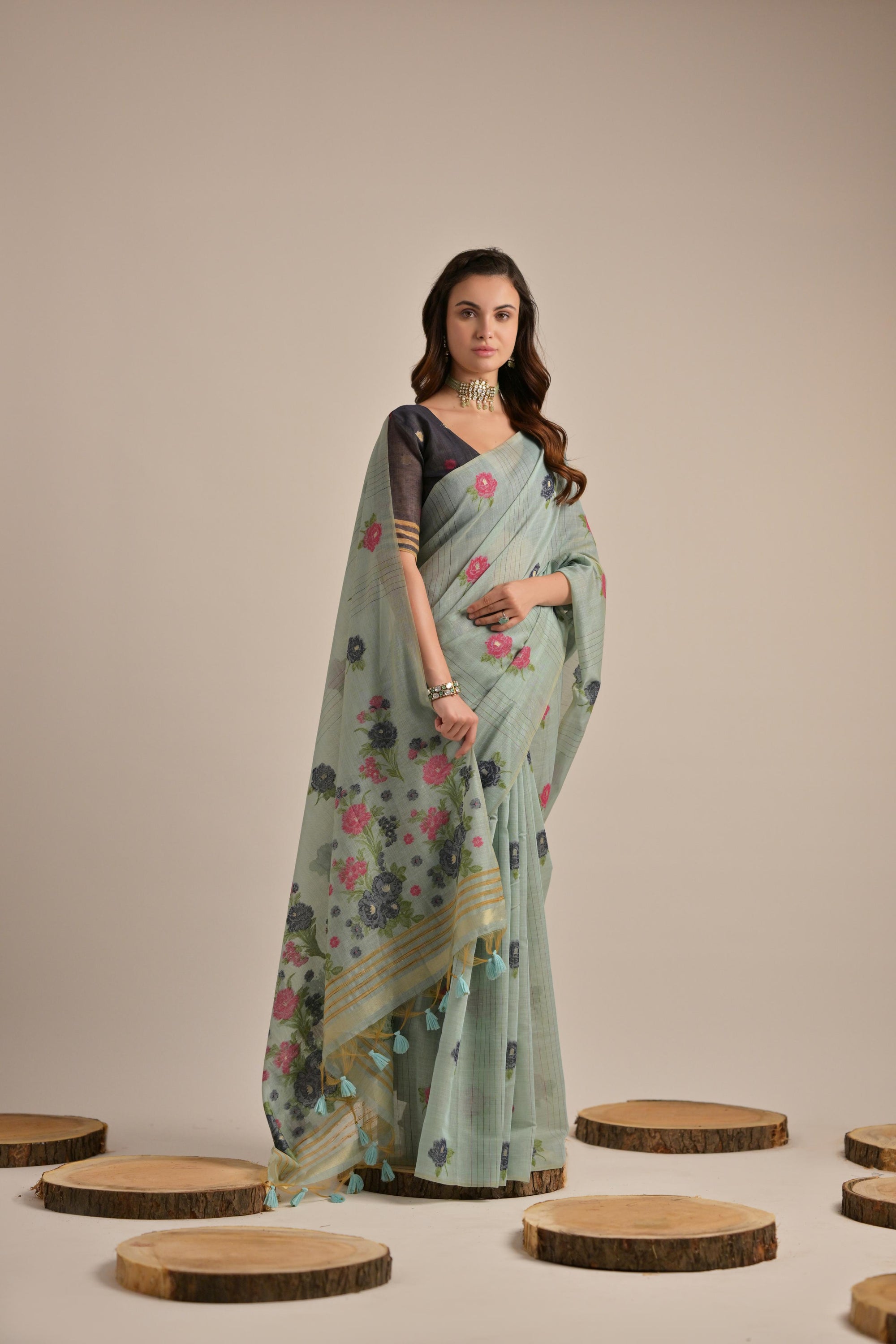 Muga Cotton Saree with Traditional Motifs